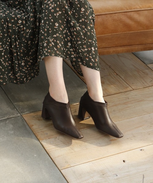 VIVIAN（ヴィヴィアン）の「スクエアトゥストレッチバブーシュ / ブーティー（ブーツ・レディース・ベージュ/ブラック/キャメル/ダークブラウン・S/M/L/LL）」の3枚目の写真