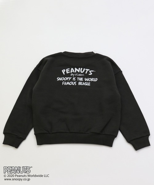 PEANUTS(ピーナッツ)の「SNOOPY/スヌーピー 裏毛フロッキープリントトレーナー(スウェット・キッズ・チャコールグレー/ベージュ/オフホワイト/カーキ/ロイヤルブルー/スモークピンク・90cm/110cm/100cm/120cm/130cm/140cm/150cm/160cm)」の10枚目の写真