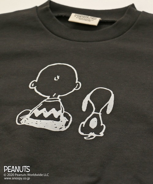 PEANUTS(ピーナッツ)の「SNOOPY/スヌーピー 裏毛フロッキープリントトレーナー(スウェット・キッズ・チャコールグレー/ベージュ/オフホワイト/カーキ/ロイヤルブルー/スモークピンク・90cm/110cm/100cm/120cm/130cm/140cm/150cm/160cm)」の11枚目の写真