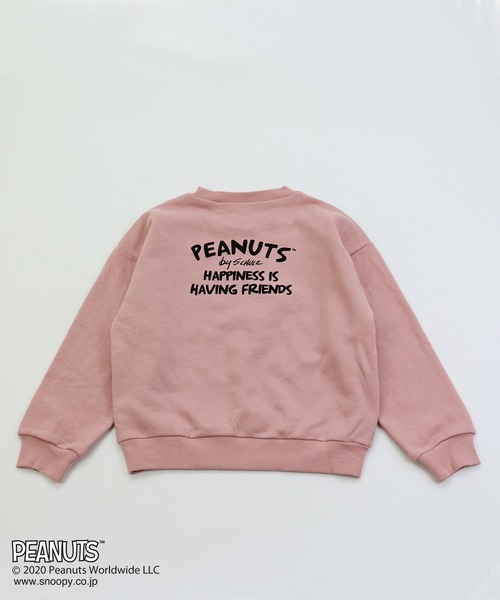 PEANUTS(ピーナッツ)の「SNOOPY/スヌーピー 裏毛フロッキープリントトレーナー(スウェット・キッズ・チャコールグレー/ベージュ/オフホワイト/カーキ/ロイヤルブルー/スモークピンク・90cm/110cm/100cm/120cm/130cm/140cm/150cm/160cm)」の16枚目の写真