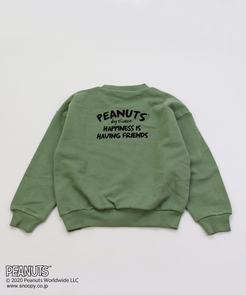 PEANUTS(ピーナッツ)の「SNOOPY/スヌーピー 裏毛フロッキープリントトレーナー(スウェット・キッズ・チャコールグレー/ベージュ/オフホワイト/カーキ/ロイヤルブルー/スモークピンク・90cm/110cm/100cm/120cm/130cm/140cm/150cm/160cm)」の22枚目の写真