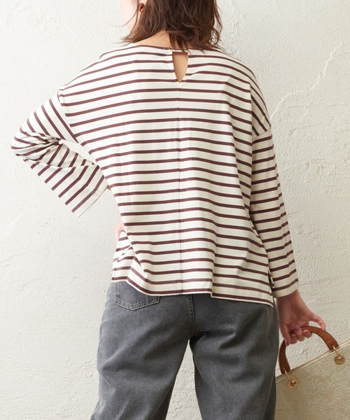 natural couture（ナチュラルクチュール）の「シルケットボーダーロンT（Tシャツ/カットソー・レディース・その他1/その他2/その他3/その他4・FREE）」の5枚目の写真