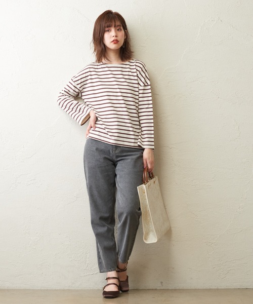 natural couture（ナチュラルクチュール）の「シルケットボーダーロンT（Tシャツ/カットソー・レディース・その他1/その他2/その他3/その他4・FREE）」の8枚目の写真