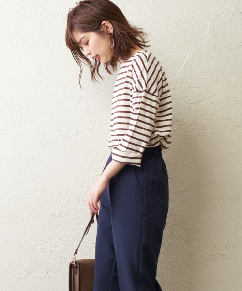 natural couture（ナチュラルクチュール）の「シルケットボーダーロンT（Tシャツ/カットソー・レディース・その他1/その他2/その他3/その他4・FREE）」の9枚目の写真