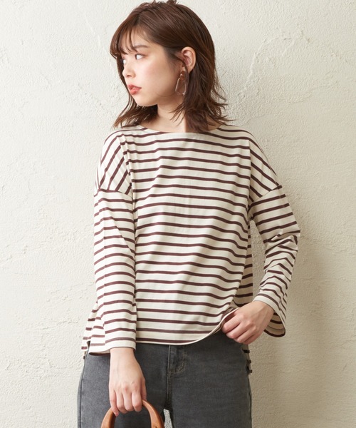 natural couture（ナチュラルクチュール）の「シルケットボーダーロンT（Tシャツ/カットソー・レディース・その他1/その他2/その他3/その他4・FREE）」の6枚目の写真