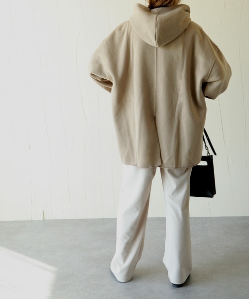 Chillfar（チルファー）の「裏起毛バックスリットプルオーバーパーカー（パーカー・レディース・ベージュ/ブラック/ホワイト/ブラウン/グリーン/ブルー・MEDIUM/LARGE）」の14枚目の写真