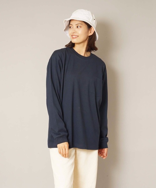 HANES（ヘインズ）の「【HANES/ヘインズ】ＢＥＥＦＹ　Ｌ／Ｓ　ＰＯＣＫ－ＴＥＥ　Ｈ５１９６ 　ビーフィー　ポケット付き　ロンT　無地　ユニセックス（Tシャツ/カットソー・メンズ・ホワイト/グレー/ブラック/ネイビー/チャコールグレー・MEDIUM/LARGE/X-LARGE/SMALL/X-SMALL）」の9枚目の写真