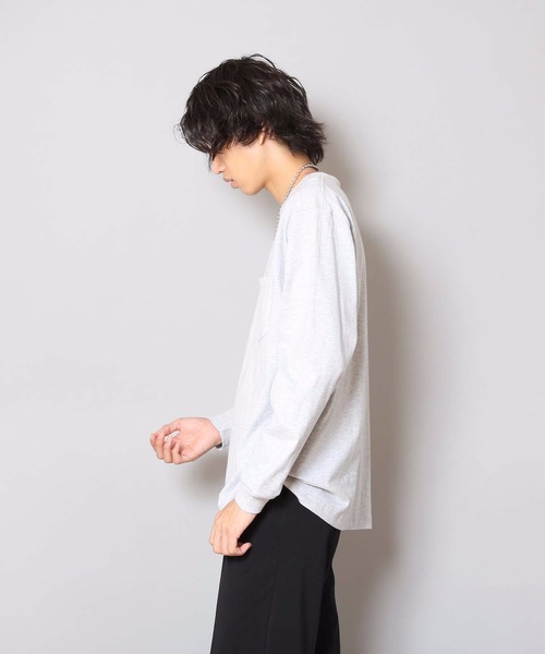 HANES（ヘインズ）の「【HANES/ヘインズ】ＢＥＥＦＹ　Ｌ／Ｓ　ＰＯＣＫ－ＴＥＥ　Ｈ５１９６ 　ビーフィー　ポケット付き　ロンT　無地　ユニセックス（Tシャツ/カットソー・メンズ・ホワイト/グレー/ブラック/ネイビー/チャコールグレー・MEDIUM/LARGE/X-LARGE/SMALL/X-SMALL）」の15枚目の写真