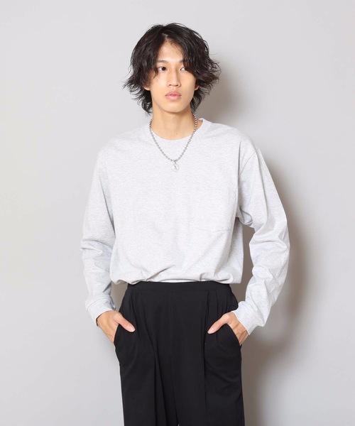 HANES（ヘインズ）の「【HANES/ヘインズ】ＢＥＥＦＹ　Ｌ／Ｓ　ＰＯＣＫ－ＴＥＥ　Ｈ５１９６ 　ビーフィー　ポケット付き　ロンT　無地　ユニセックス（Tシャツ/カットソー・メンズ・ホワイト/グレー/ブラック/ネイビー/チャコールグレー・MEDIUM/LARGE/X-LARGE/SMALL/X-SMALL）」の16枚目の写真