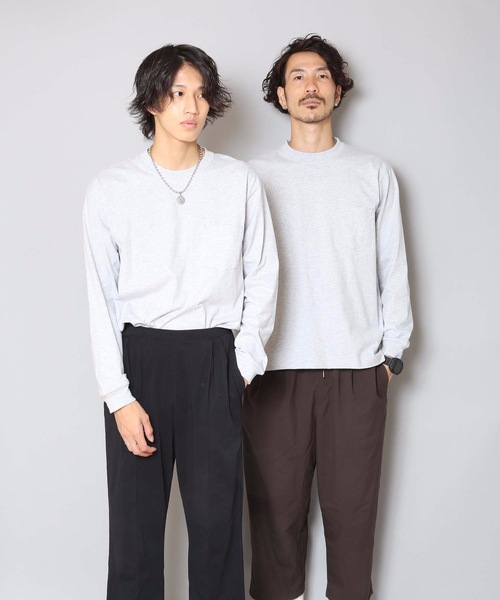 HANES（ヘインズ）の「【HANES/ヘインズ】ＢＥＥＦＹ　Ｌ／Ｓ　ＰＯＣＫ－ＴＥＥ　Ｈ５１９６ 　ビーフィー　ポケット付き　ロンT　無地　ユニセックス（Tシャツ/カットソー・メンズ・ホワイト/グレー/ブラック/ネイビー/チャコールグレー・MEDIUM/LARGE/X-LARGE/SMALL/X-SMALL）」の13枚目の写真
