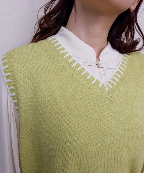 sakishimatokyo（サキシマトーキョー）の「【ZOZO限定】サキシマamp「ハンドステッチニットベスト」（ベスト・レディース・ベージュ/ブラウン/イエロー/ブルー・FREE）」の15枚目の写真