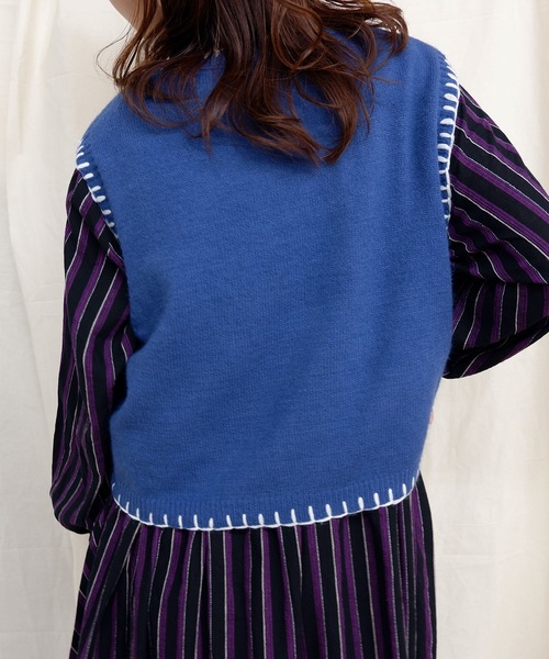 sakishimatokyo（サキシマトーキョー）の「【ZOZO限定】サキシマamp「ハンドステッチニットベスト」（ベスト・レディース・ベージュ/ブラウン/イエロー/ブルー・FREE）」の18枚目の写真