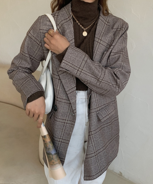 Bifrost（ビフレスト）の「テーラード ロングジャケット（テーラードジャケット・レディース・グレー/ブラウン/ブラウン系その他/グレー系その他/ライトブラウン・FREE）」の19枚目の写真