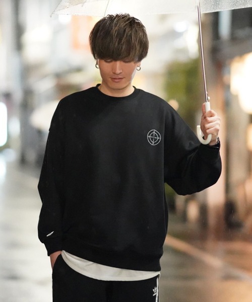 anown(アノン)の「Aim Bullet heavy cotton sweat/エイムバレットヘビーコットンスウェット【ファッションインフルエンサー がらし×anown 限定コラボ】(スウェット・メンズ・ブラック/チャコール・M/L)」の11枚目の写真
