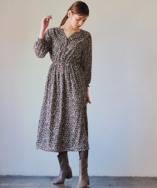 秋冬 花柄ロング丈ワンピース ワンピース Yecca Vecca イェッカヴェッカ のファッション通販 Zozotown