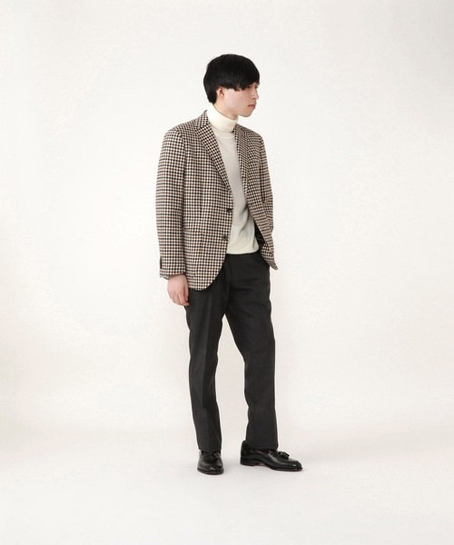 Cricket（クリケット）の「[クリケット1960]  Cricket 1960 英国製生地 ブロンテ バイ ムーン ガンクラブチェック柄 ジャケット（テーラードジャケット・メンズ・ベージュ・LL/M/L）」の4枚目の写真