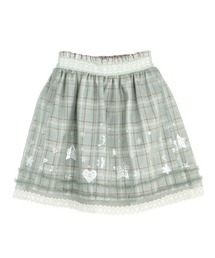 チェック×オーナメント柄ＳＫ