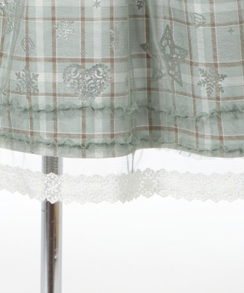 axes femme（アクシーズファム）の「チェック×オーナメント柄ＳＫ（スカート・キッズ・グリーン/ラベンダー・SMALL/MEDIUM/LARGE/X-LARGE/XX-LARGE）」の9枚目の写真