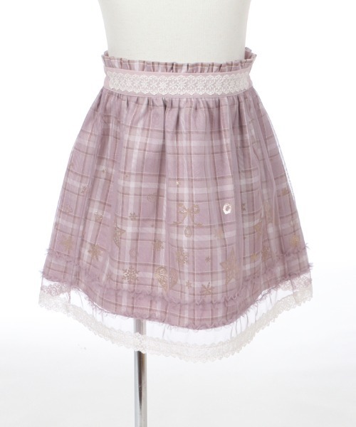 axes femme（アクシーズファム）の「チェック×オーナメント柄ＳＫ（スカート・キッズ・グリーン/ラベンダー・SMALL/MEDIUM/LARGE/X-LARGE/XX-LARGE）」の12枚目の写真