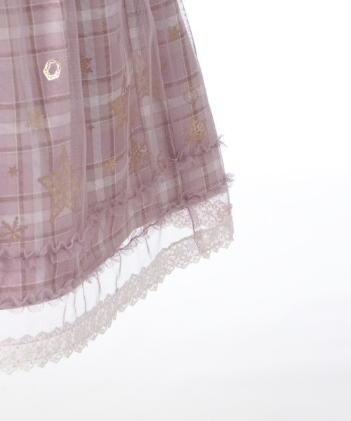 axes femme（アクシーズファム）の「チェック×オーナメント柄ＳＫ（スカート・キッズ・グリーン/ラベンダー・SMALL/MEDIUM/LARGE/X-LARGE/XX-LARGE）」の16枚目の写真