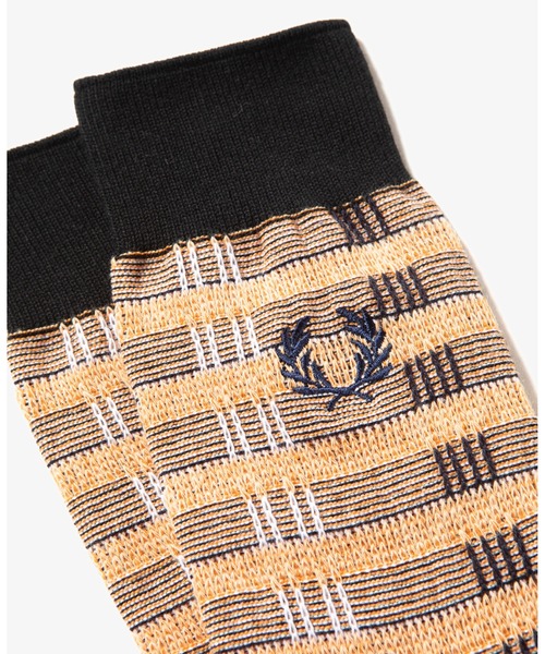 FRED PERRY（フレッドペリー）の「Texture Middle Socks（ソックス/靴下・メンズ・ホワイト/ベージュ・ONE SIZE）」の4枚目の写真