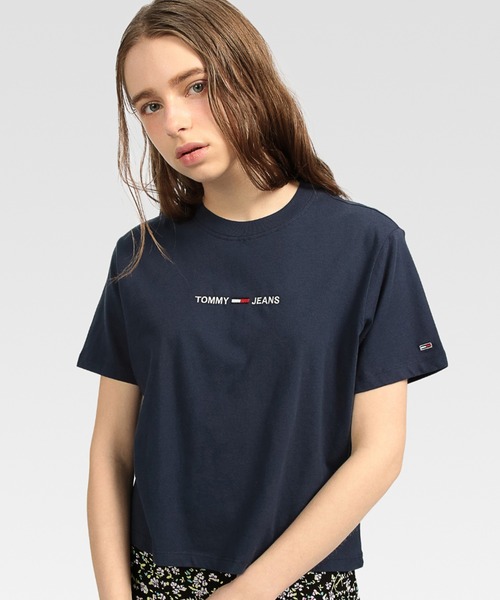 tommy jeans（トミー ジーンズ）の「ロゴエンブロイダリーＴシャツ（Tシャツ/カットソー・レディース・ホワイト/ネイビー/ブルー/ブラック/ピンク/ライトブルー・SMALL/MEDIUM/LARGE/X-SMALL）」の4枚目の写真