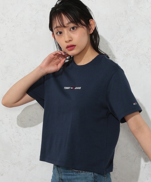 tommy jeans（トミー ジーンズ）の「ロゴエンブロイダリーＴシャツ（Tシャツ/カットソー・レディース・ホワイト/ネイビー/ブルー/ブラック/ピンク/ライトブルー・SMALL/MEDIUM/LARGE/X-SMALL）」の12枚目の写真
