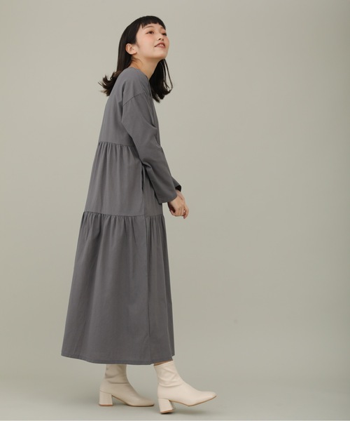 sakishimatokyo（サキシマトーキョー）の「【ZOZO限定】サキシマamp「ティアードノシンプルワンピース」（シャツワンピース・レディース・グレー/ブラック・FREE）」の6枚目の写真