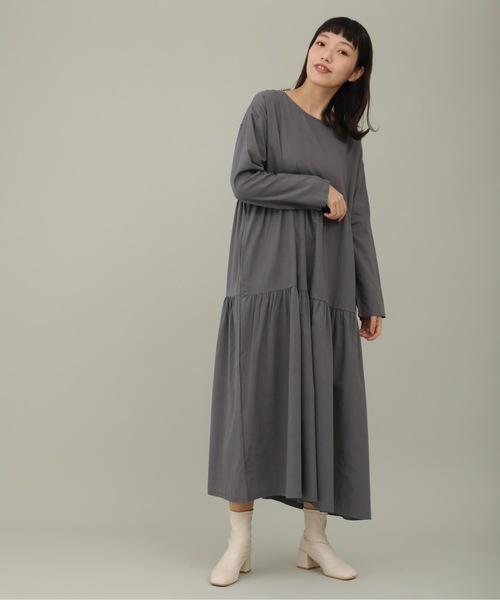 sakishimatokyo（サキシマトーキョー）の「【ZOZO限定】サキシマamp「ティアードノシンプルワンピース」（シャツワンピース・レディース・グレー/ブラック・FREE）」の5枚目の写真