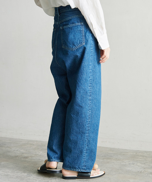 nitca(ニトカ)の「10ozデニム ゆるストレートパンツ(デニムパンツ・レディース・サックスブルー/インディゴブルー/キナリ・1/0)」の8枚目の写真