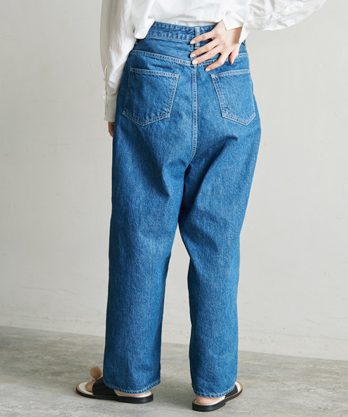 nitca(ニトカ)の「10ozデニム ゆるストレートパンツ(デニムパンツ・レディース・サックスブルー/インディゴブルー/キナリ・1/0)」の9枚目の写真