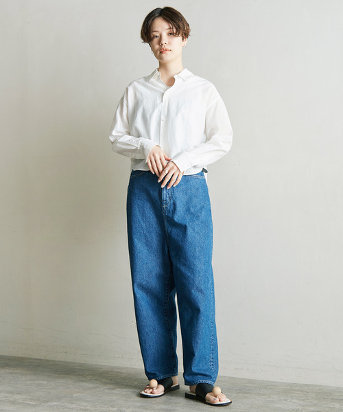 nitca(ニトカ)の「10ozデニム ゆるストレートパンツ(デニムパンツ・レディース・サックスブルー/インディゴブルー/キナリ・1/0)」の10枚目の写真