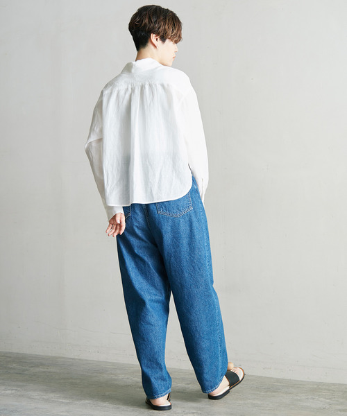 nitca(ニトカ)の「10ozデニム ゆるストレートパンツ(デニムパンツ・レディース・サックスブルー/インディゴブルー/キナリ・1/0)」の13枚目の写真