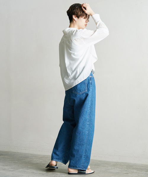 nitca(ニトカ)の「10ozデニム ゆるストレートパンツ(デニムパンツ・レディース・サックスブルー/インディゴブルー/キナリ・1/0)」の14枚目の写真