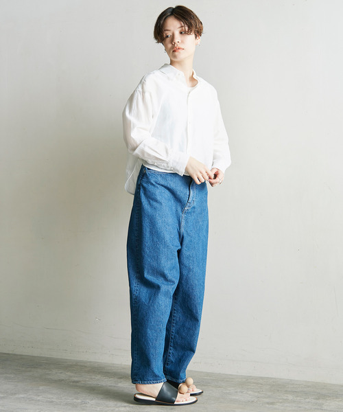 nitca(ニトカ)の「10ozデニム ゆるストレートパンツ(デニムパンツ・レディース・サックスブルー/インディゴブルー/キナリ・1/0)」の15枚目の写真