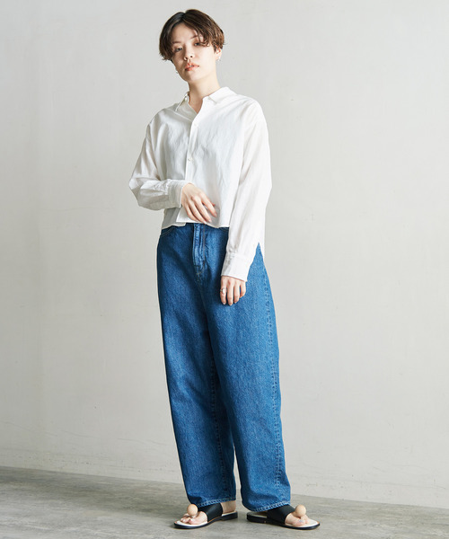 nitca(ニトカ)の「10ozデニム ゆるストレートパンツ(デニムパンツ・レディース・サックスブルー/インディゴブルー/キナリ・1/0)」の16枚目の写真