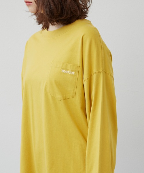 MERLOT（メルロー）の「merlotロゴポケットロンT（Tシャツ/カットソー・レディース・ホワイト/イエロー/ライトブルー/チャコールグレー・FREE）」の19枚目の写真