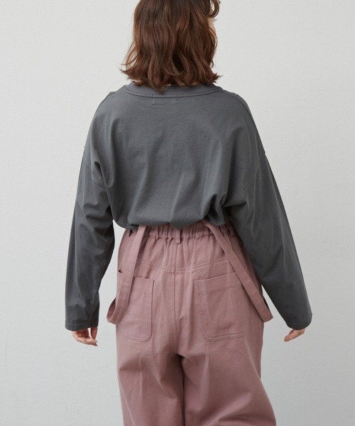 MERLOT（メルロー）の「merlotロゴポケットロンT（Tシャツ/カットソー・レディース・ホワイト/イエロー/ライトブルー/チャコールグレー・FREE）」の8枚目の写真