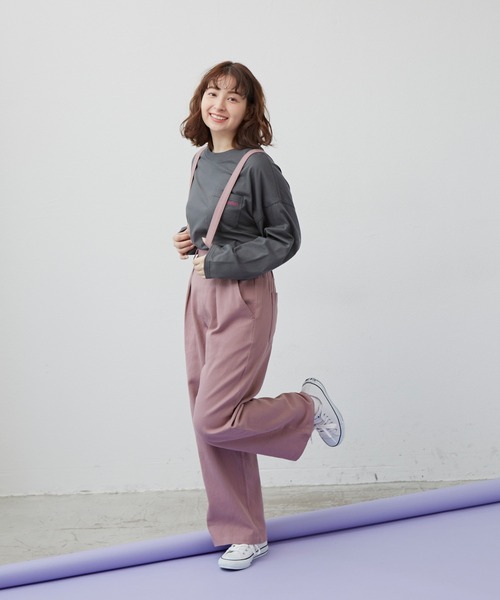 MERLOT（メルロー）の「merlotロゴポケットロンT（Tシャツ/カットソー・レディース・ホワイト/イエロー/ライトブルー/チャコールグレー・FREE）」の10枚目の写真