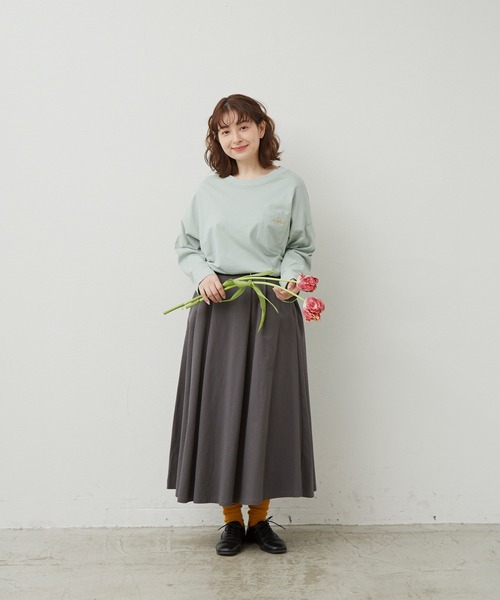 MERLOT（メルロー）の「merlotロゴポケットロンT（Tシャツ/カットソー・レディース・ホワイト/イエロー/ライトブルー/チャコールグレー・FREE）」の16枚目の写真