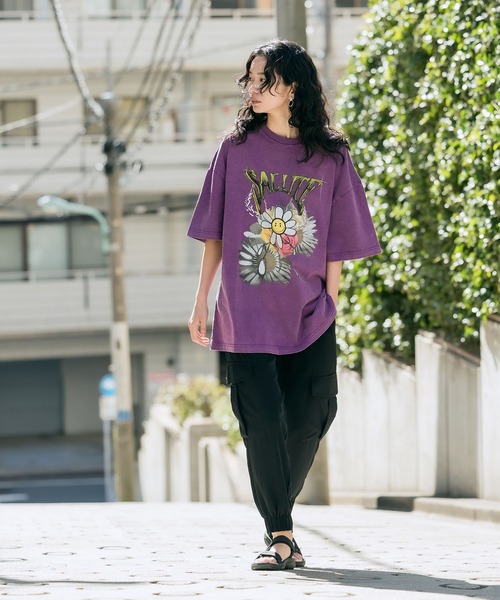 SALUTE 半袖シャツ SALUTE WASHED FLOWER TEE サルーテ 半袖 Tシャツ M