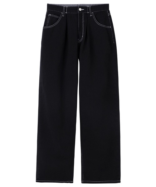 X-girl カジュアルパンツ WIDETAPEREDPANTS ブラック M X-girl（エックスガール）の「WIDE TAPERED PANTS（その他パンツ