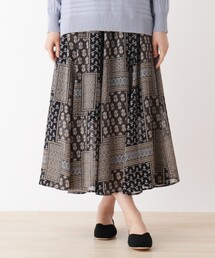 SHOO・LA・RUE | 裾フレアー8枚はぎパッチワーク風プリントスカート(スカート)