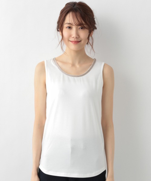 GLOBAL WORK（グローバルワーク）の「Beau-Teeアビガイルタンク/930793（タンクトップ・レディース・ホワイト/アイボリー/ブラック/ライトグレー・MEDIUM/LARGE）」の7枚目の写真