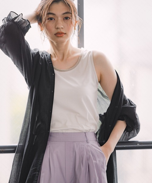 GLOBAL WORK（グローバルワーク）の「Beau-Teeアビガイルタンク/930793（タンクトップ・レディース・ホワイト/アイボリー/ブラック/ライトグレー・MEDIUM/LARGE）」の19枚目の写真