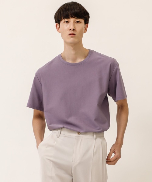soe(ソーイ)の「【soe】ROUND HEM TALL TEE(Tシャツ/カットソー・メンズ・ブラック/パープル/ブルー/グレー/ネイビー/ライトベージュ・1/2/0/3)」の6枚目の写真