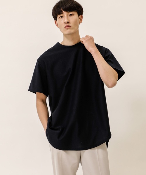 soe(ソーイ)の「【soe】ROUND HEM TALL TEE(Tシャツ/カットソー・メンズ・ブラック/パープル/ブルー/グレー/ネイビー/ライトベージュ・1/2/0/3)」の4枚目の写真