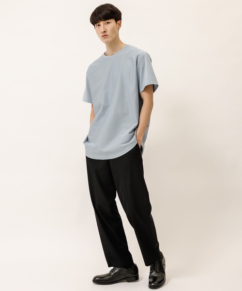 soe(ソーイ)の「【soe】ROUND HEM TALL TEE(Tシャツ/カットソー・メンズ・ブラック/パープル/ブルー/グレー/ネイビー/ライトベージュ・1/2/0/3)」の10枚目の写真