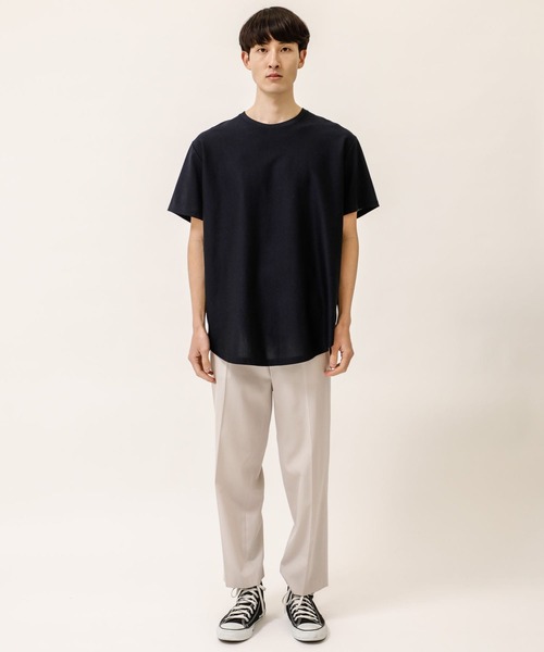 soe(ソーイ)の「【soe】ROUND HEM TALL TEE(Tシャツ/カットソー・メンズ・ブラック/パープル/ブルー/グレー/ネイビー/ライトベージュ・1/2/0/3)」の7枚目の写真