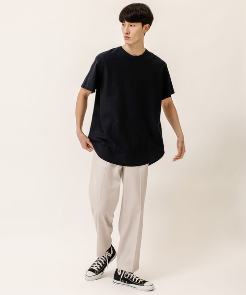 soe(ソーイ)の「【soe】ROUND HEM TALL TEE(Tシャツ/カットソー・メンズ・ブラック/パープル/ブルー/グレー/ネイビー/ライトベージュ・1/2/0/3)」の16枚目の写真